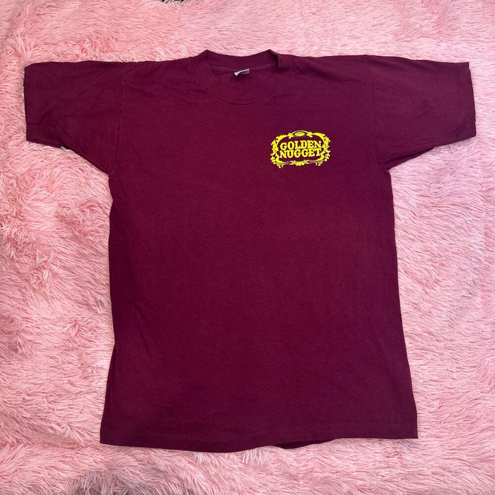 Vintage Artex Golden Nugget Casino‎ T-Shirt Maroon Size M